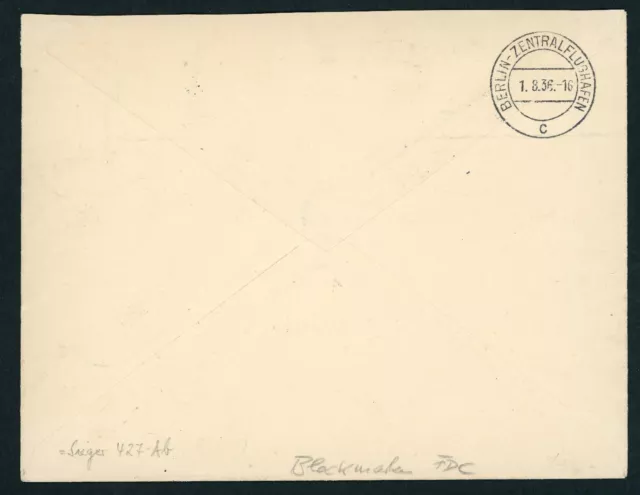 DR Zeppelin Hindenburg Olympiafahrt 1936 Michel Nr. 624-631 FDC Blockmarken 2