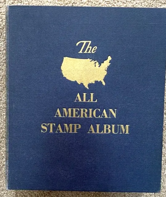 The All American Stamp Album 1847 to 1969 w/ 884 Postage Stamps Cancelled/Unused