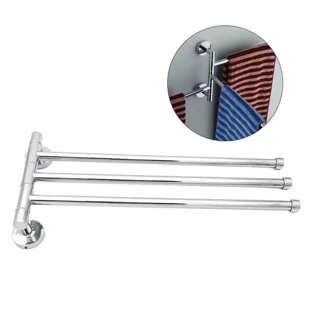 Toalla de acero inoxidable montada en pared 360 grados toalla giratoria espacio S