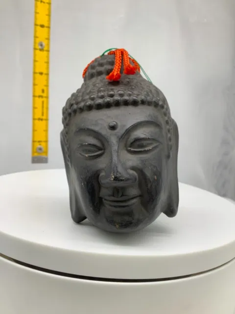 Japanese Clay Bell Ceramic Dorei Asian Antiques  Asuka GreatBuddha 2.7x2.9x3.9in