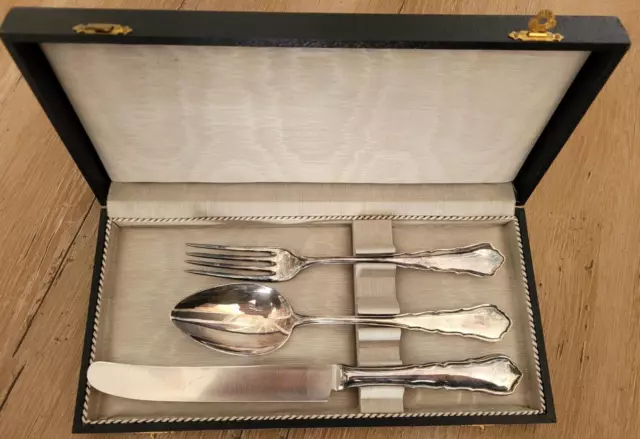 WMF 800er Silber Besteck Chippendale Set mit Koffer Halbmond Krone Antik