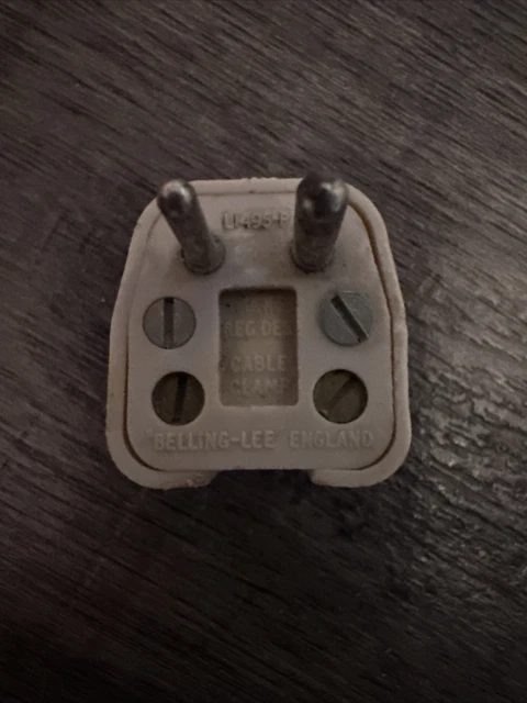 Enchufe de 2 pines Belling Lee, eléctrico vintage