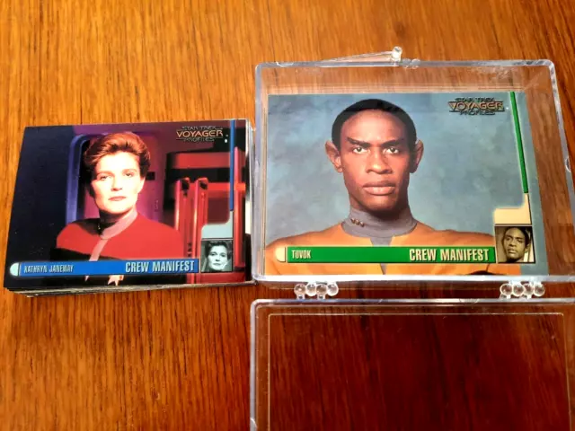 Star Trek Voyager Profiles complete 90 card base set issued by Skybox 1998