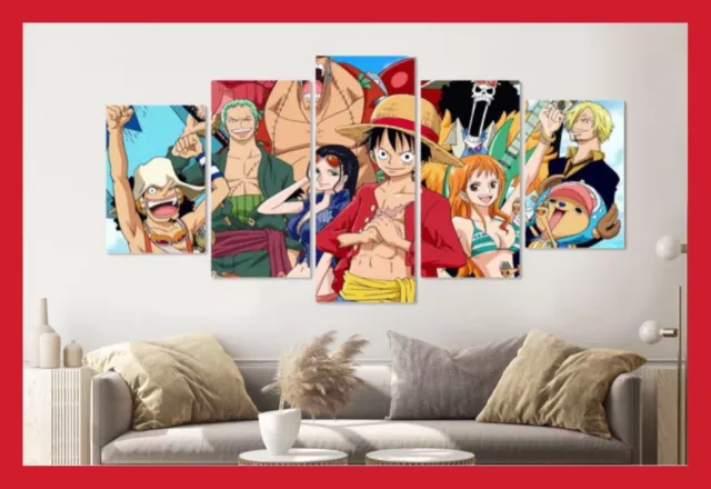 Poster luffy toile en cotton tableau sans cadre décoration one piece manga