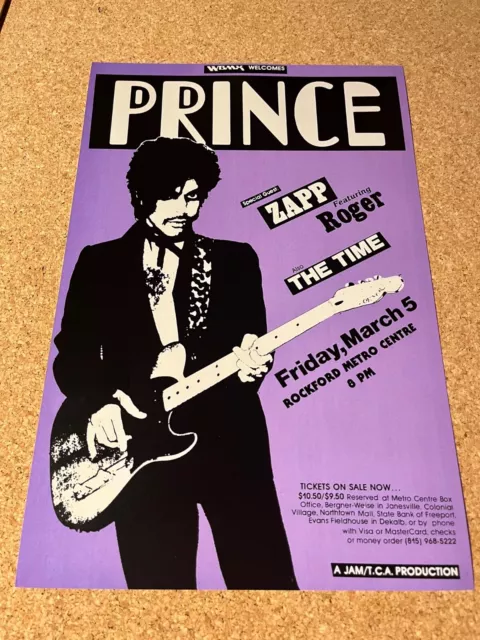 Prince 1984 Controversy Tour The Time Zapp Cardstock Concert Poster 12 x 18