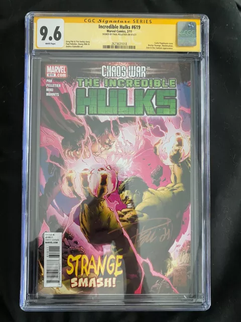 619 Chaos War The Incredible Hulks. Signed And Graded CGC 9.6