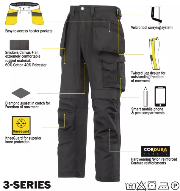 Snickers 3214 Trousers Canvas Holster Work Trousers Snickers Direct Black