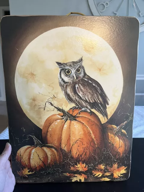 Autumn Owls Collection In The Pumpkin Patch John Rossini Wall Art Wood Farmhouse