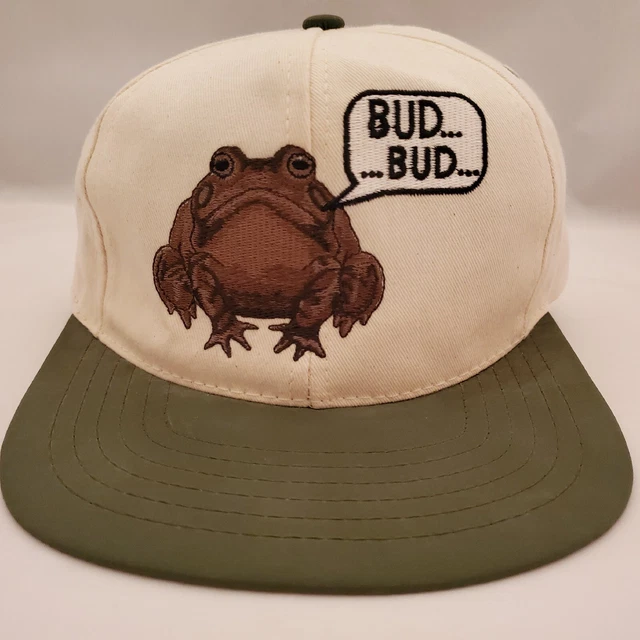 Vintage BUDWEISER BEER FROGS BUD SNAPBACK HAT MADE USA OFFICIAL ALCOHOL Cap VTG