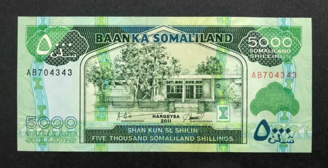 Somaliland 5000 Shillin P-21 A 2011 Camel Bird Somalia Unc Currency Bank Note 3
