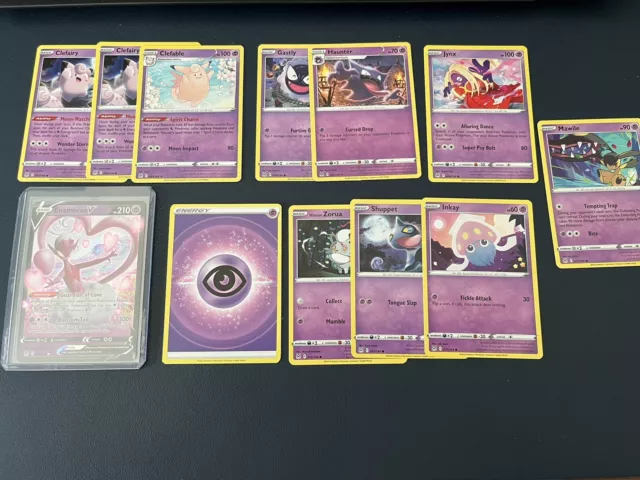 Pokemon - Lost Origins - 12x Card Psychic Bundle - Enamorus V, Clefable, Rare