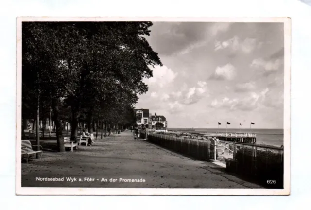 Ak Nordseebad Wyk auf Föhr An der Promenade 1950