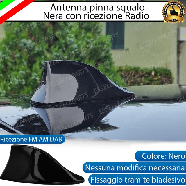Antenna A Pinna Di Squalo Per Fiat Panda Cross/Hybrid 2021-2024 – Nera, In ABS, Autoadesiva, Aerodinamica, Migliora La Ricezione Radio E L'estetica