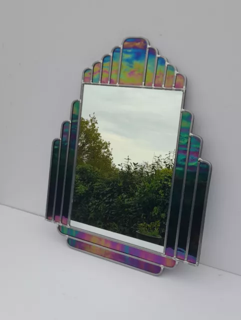 Stunning Art Deco Style Stained Glass Mirror