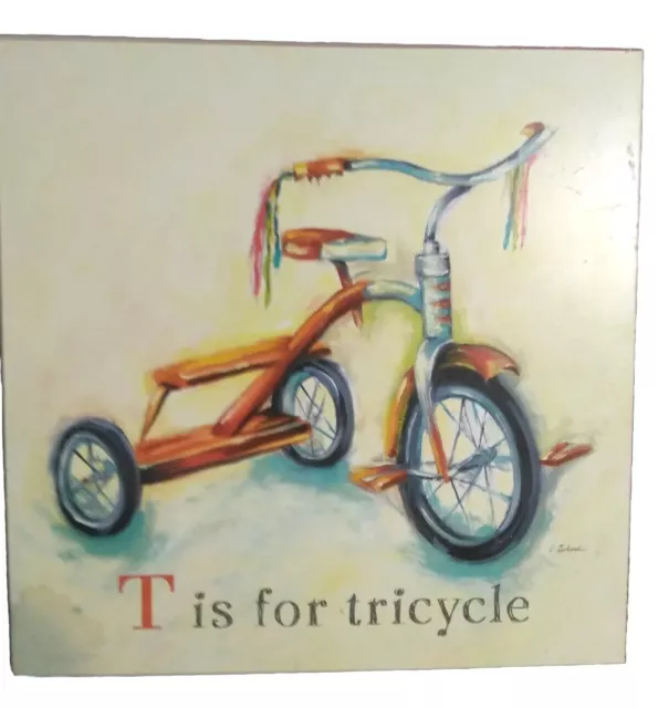 T is for Tricycle Red Wall Art Catherine Richards Boy/Girls Nursery Kid Room