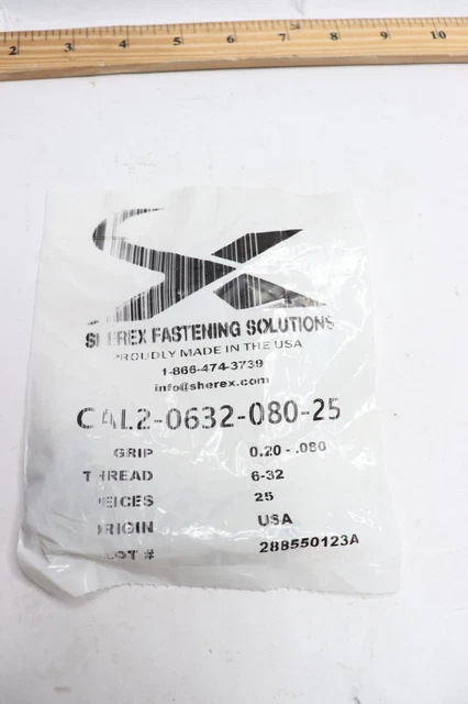 (25-Pk) Rivetnut Insert Steel 6-32 .020 - .080 Grip Range CAL2-0632-080-25