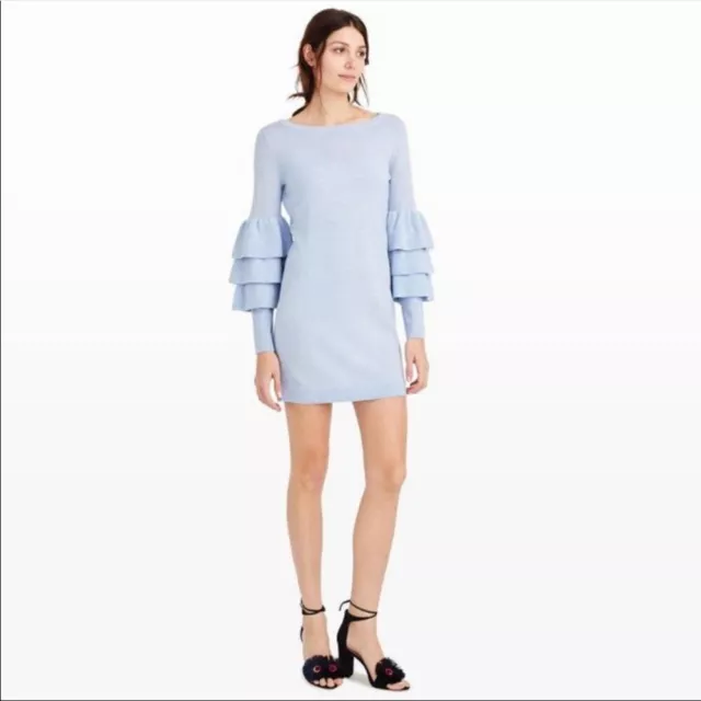 club monaco toibe ruffle sleeves 100% wool dress, size m ,$279 new