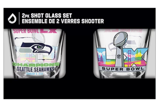 SEATTLE SEAHAWKS 2026 Super Bowl LX Champions NFL Football 2oz Shot ...