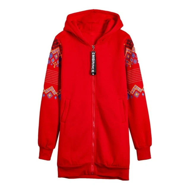 2019 New Hoodie Winter Thick Coat Mid-Long Large Size Printed Slim Jacket Women