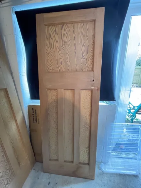 Reclaimed 1930s 1 over 3 panel stripped pine doors 3