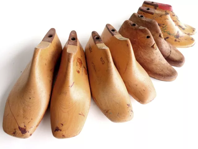 4 PAAR SCHUHLEISTEN Gr. 37/38/40/42 SCHUSTERLEISTEN ANTIK SAMMLER HOLZLEISTEN