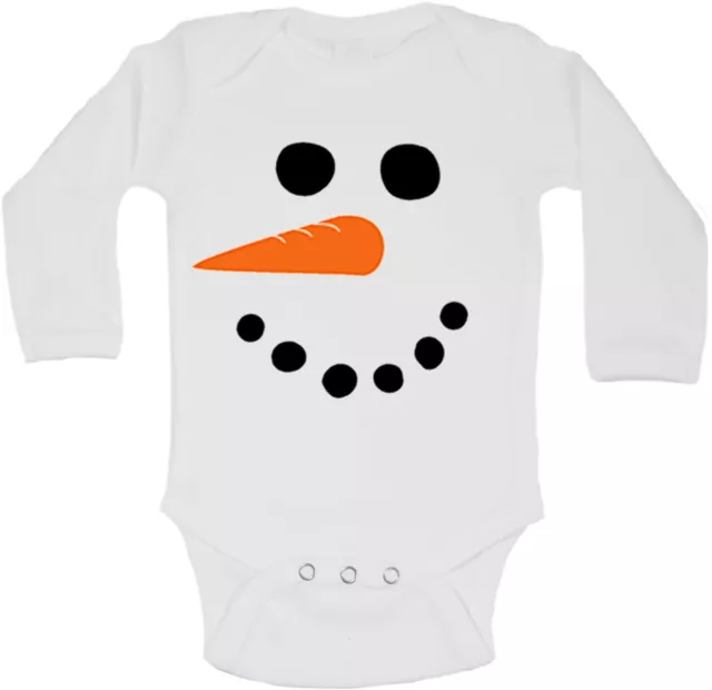 Pupazzo Di Neve Natalizio Personalizzati Manica Lunga Bambino Body Body
