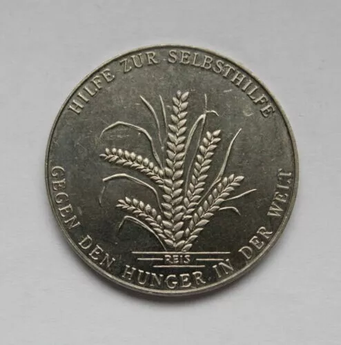 Medaille Münze Deutsche Welthungerhilfe 1984 Bonn Hilfe zur Selbsthilfe - Reis