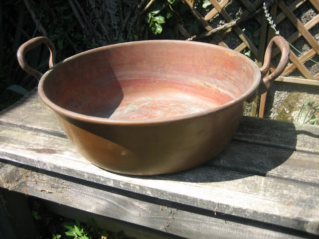 Mali’s Bassine à Confiture Cuivre 30cm - Marmite Épaisse Poignées Laiton Pour Confitures Et Potées