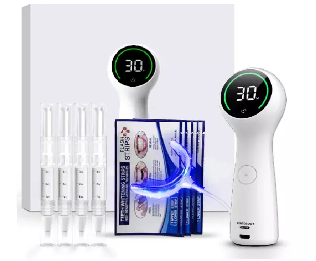 SENSOLOGY Teeth Whitening Kit w/ Led Light, & Syringe Teeth Whitening Gel Pens