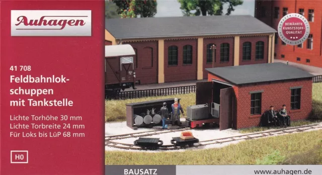 Auhagen H0 41708 Bausatz Feldbahnlokschuppen und Tankstelle - OVP NEU