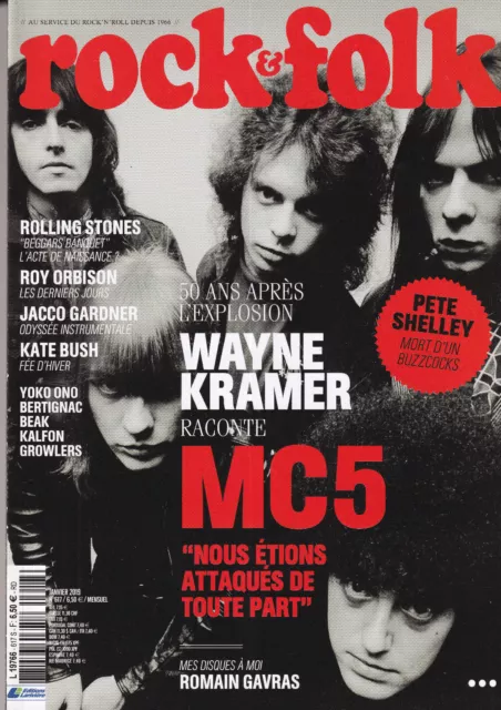 Rock & Folk N°617 Wayne Kramer & Mc5 / Rolling Stones / Roy Orbison / Kate Bush