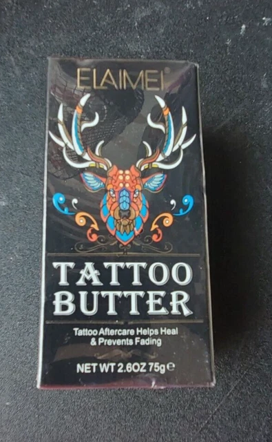 Hidratante orgánica de mantequilla para tatuaje cuidado posterior bálsamo curativo 2,6 oz NUEVO