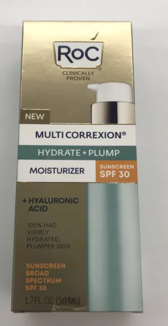 RoC Multi Correxion Hydrate + Plump Moisturizer Spf 30 1.7 oz 50 ml Nib #0513