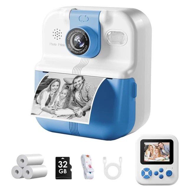 Appareil Photo Pour Enfants-Rose Avec 32G-Appareil Photo Numérique Instantané HD 1080P Pour