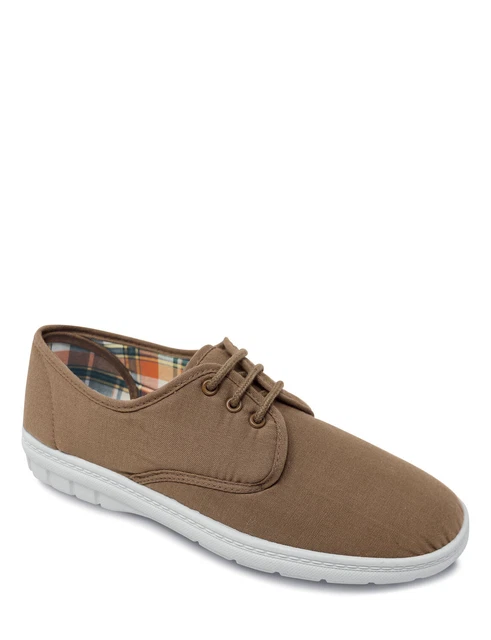 Chaussures à Lacets en Toile et Pointure Large