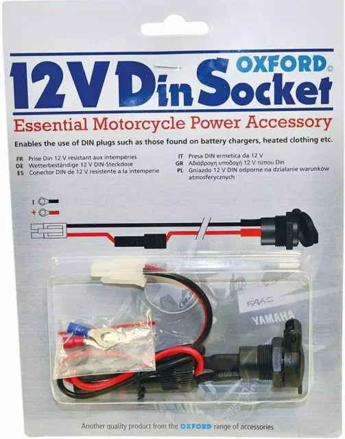 Oxford Motorcycle Motorbike 12V SAE/Din Socket 10A Fused Loom - EL100
