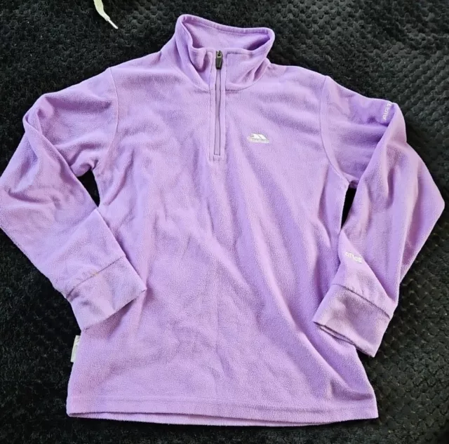 Trespass - Mädchen 1/2 Reissverschluss Leichtes Fleece Pullover Top - Alter 7/8 - Lila