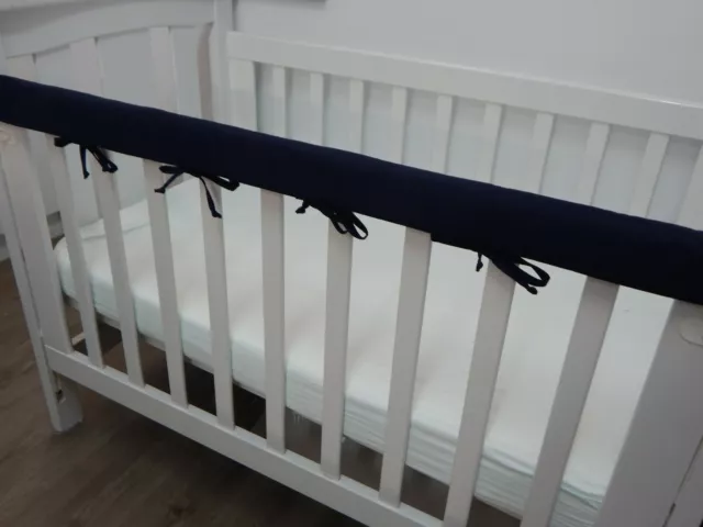 Cot Rail Cover Navy x 1 Crib Teething Pad