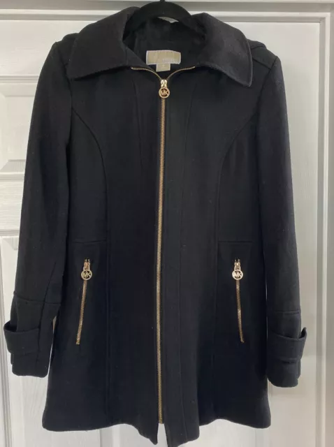 Women’s Michael Kors size 8 wool mid length zip up winter coat