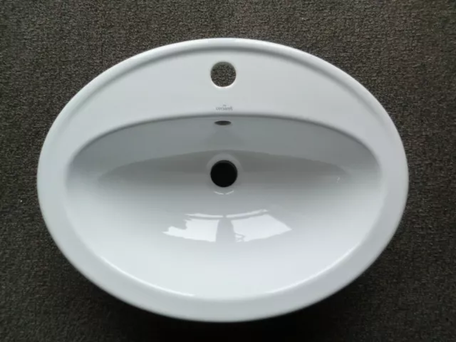 Einbau Waschtisch Waschbecken 53,5 x 41cm oval weiss NEU / wahlw. Beschichtung