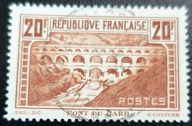 Frankreich Briefmarke Pont Des Gard N° 262c Art Iia ausgelöscht