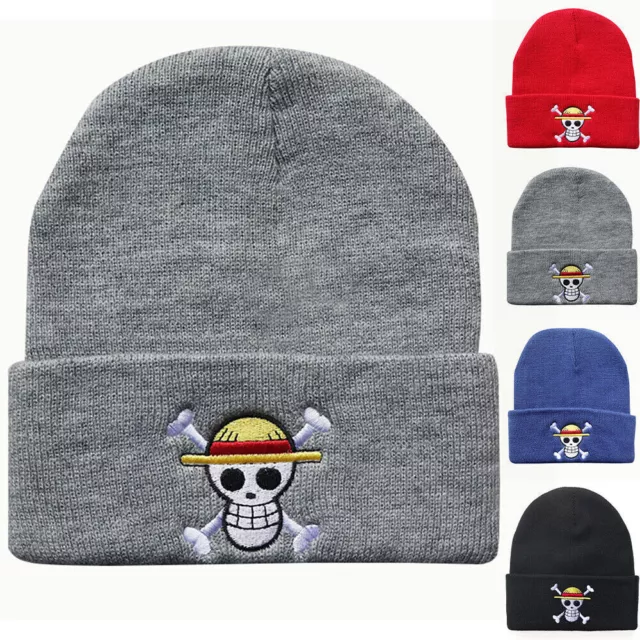 ONE PIECE ANIME Embroidery Beanie Knitted Hat Unisex Winter Warm Casual ...