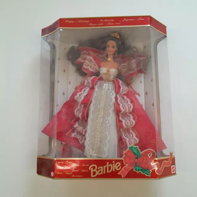 Happy holidays 1997 special edition barbie brunette 10th top anniversary