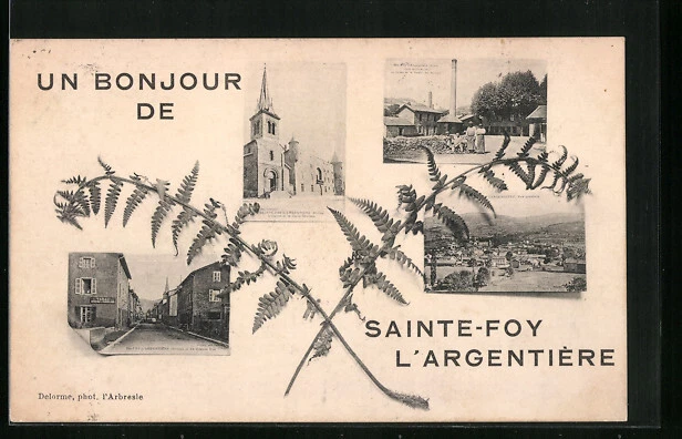 CPA Sainte-Foy-lès-L´Argentière, L´Eglise, L´Usine, Vue generale