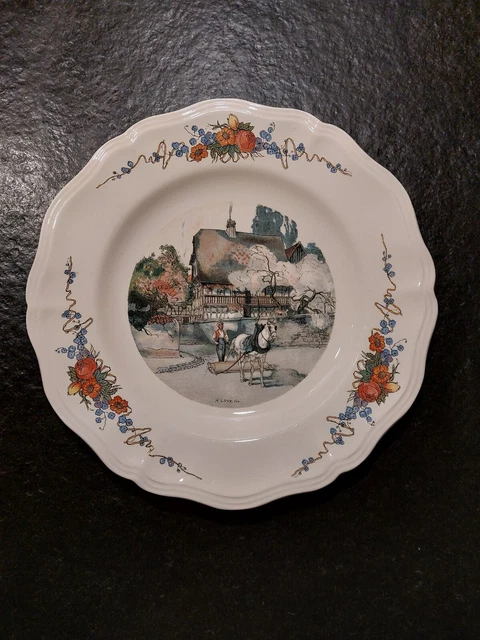 BELLE ASSIETTE PLATE D. 25 cm  ANCIENNE D OBERNAI SARREGUEMINES FRANCE ALSACIEN