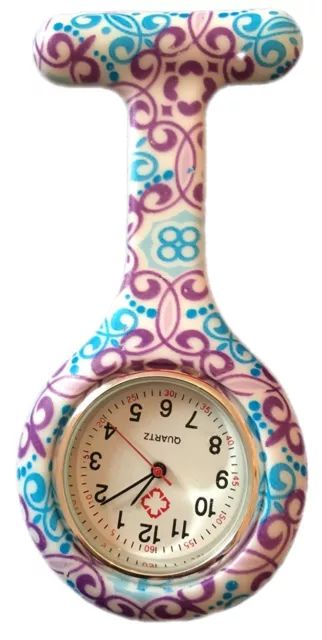 Nurses Fashion Coloured Patterned Silicone Rubber Fob Watches - Wirbel