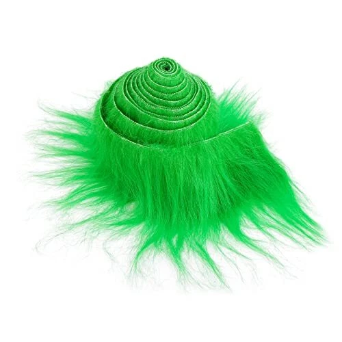 Lusofie Shaggy Plush Faux Fur Fabric Precut Strips 2x60inch Green Fur Fluffy
