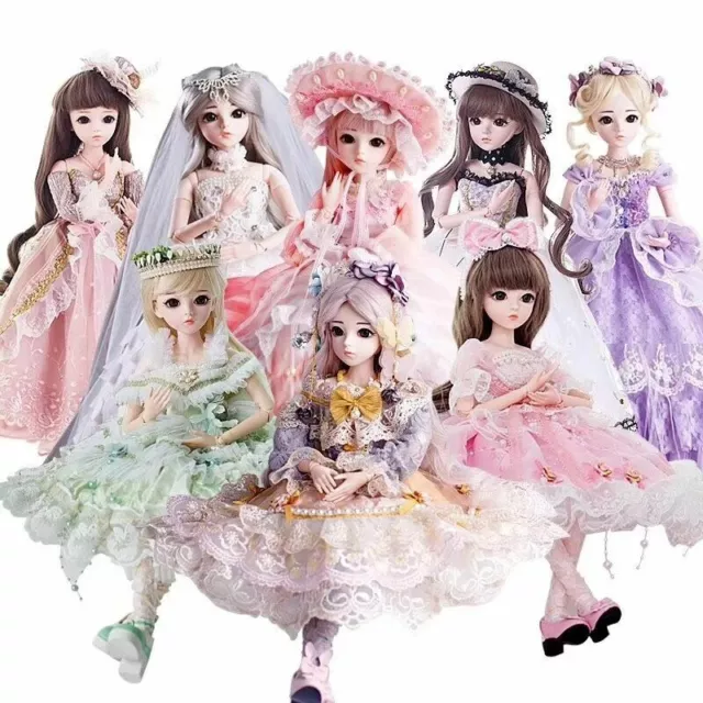 60cm BJD Dolls 1/3 Ball Jionted Doll Girls Gift with Full Set Outfit Xmas B-Day