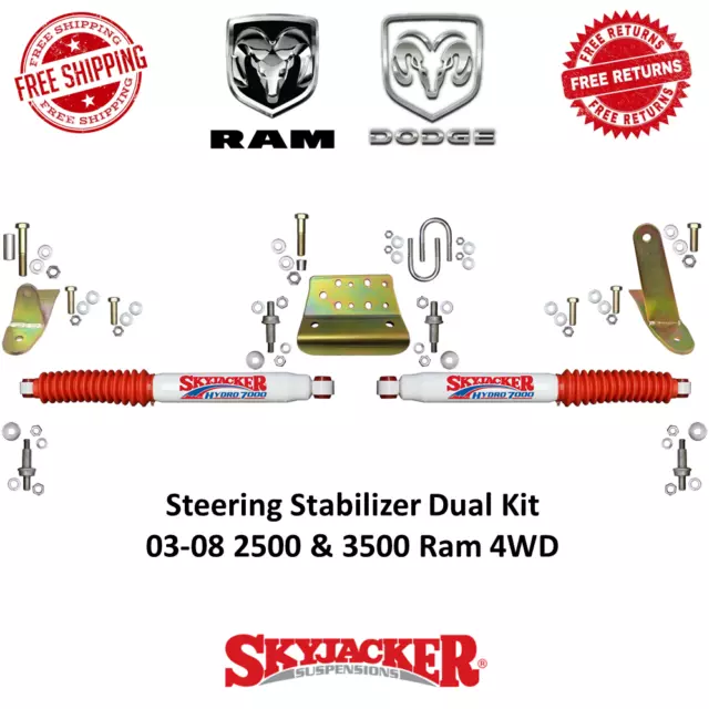 Skyjacker Steering Stabilizer Dual Kit For 2003-2008 Dodge Ram 2500 & 3500 #7213