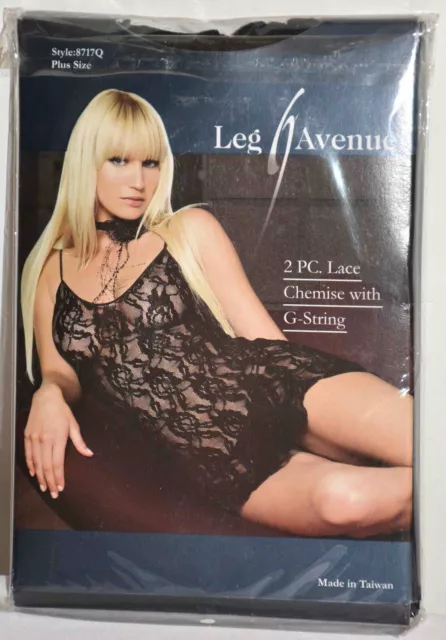 Set babydoll in pizzo nero plus size leg avenue NUOVO